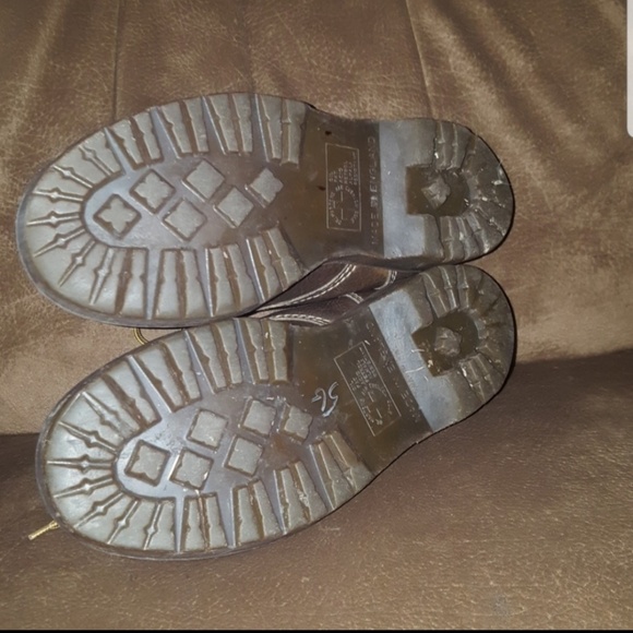 DR. MARTENS DOC MOC TOE ANKLE BOOTS 8458 BROWN LEATHER - Picture 5 of 7